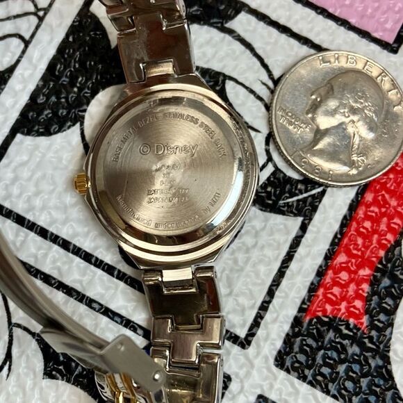 Disney Mickey Mouse Two-Tone Ladies Watch Moving Arms Original Hang Tag - Picture 11 of 14